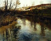 Thaulow, Frits - Elvelandskap, River Landscape